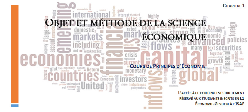 Chapitre 1 – Objet et méthode de la science économique